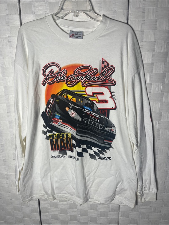Competitors View Other - Dale Earnhardt Sr. White Long-Sleeve Racing Graphic Tee Rare collectors shirt